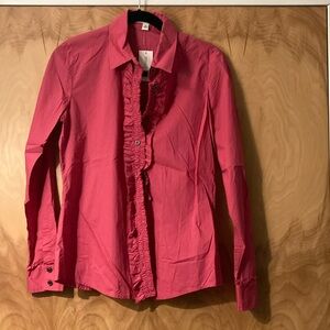 Banana Republic Pink Ruffle Blouse